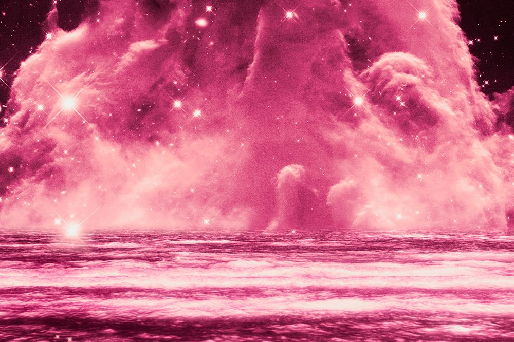 Red dreamy galactic cloud image background