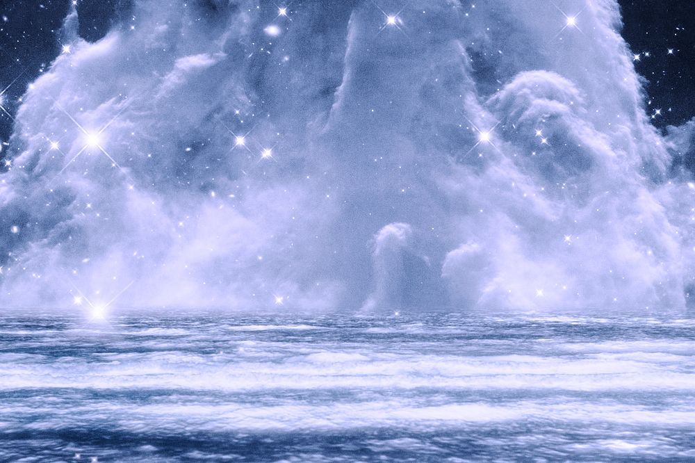 Blue dreamy galactic cloud background image
