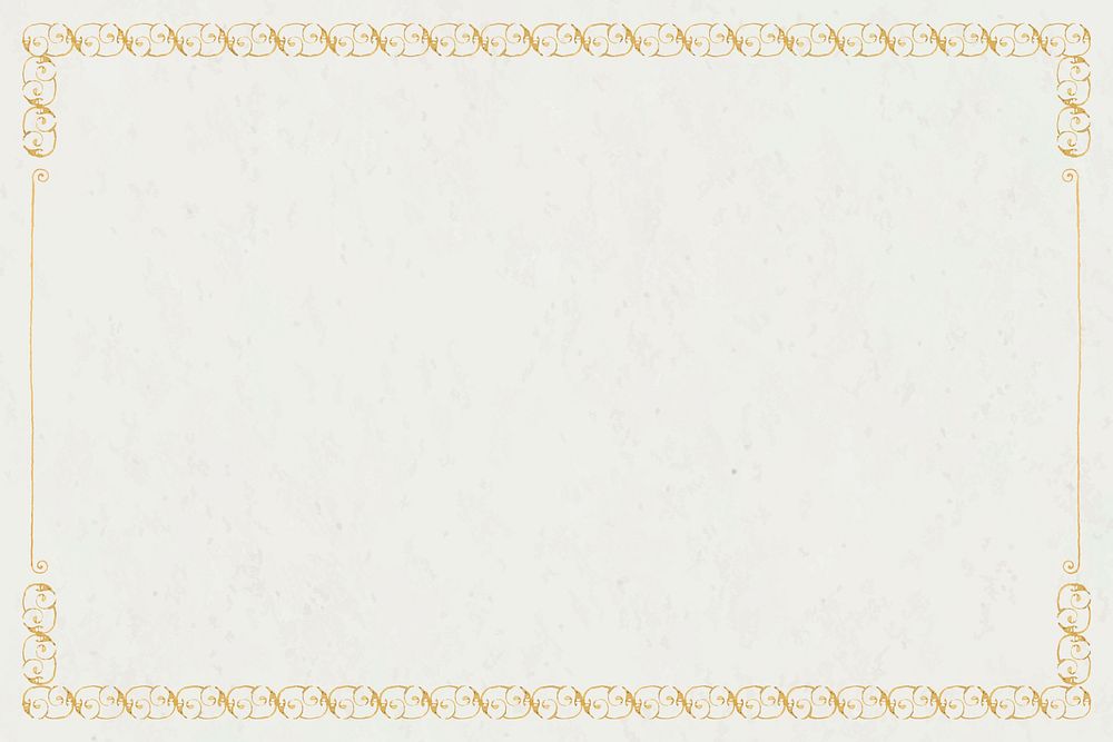 Gold filigree frame border vector