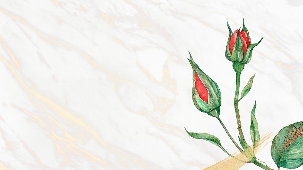 Hand drawn psd red rose blog banner background