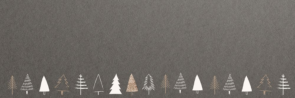 Gold and silver Christmas tree ornaments on black background email header