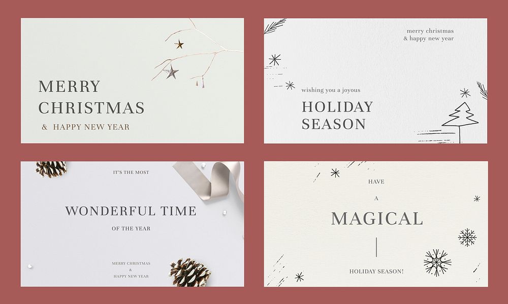 Vector Christmas social media template set