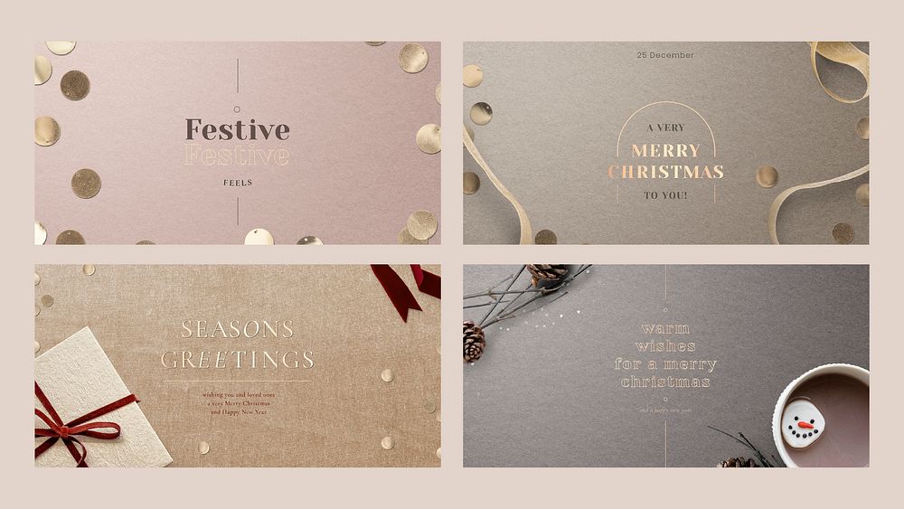 Christmas vector social media template set