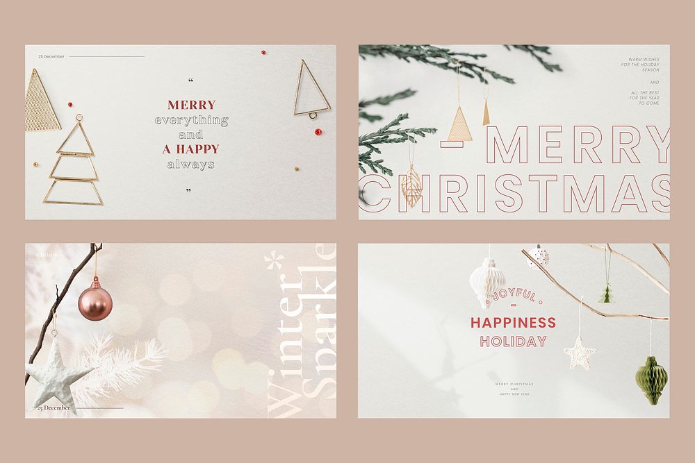 Christmas blog banner template vector set