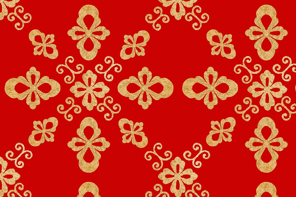 Red gold vector Chinese art pattern background
