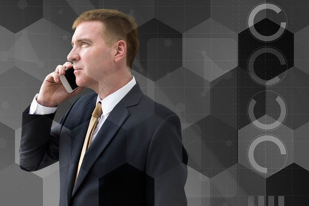 Businessman talking on phone 