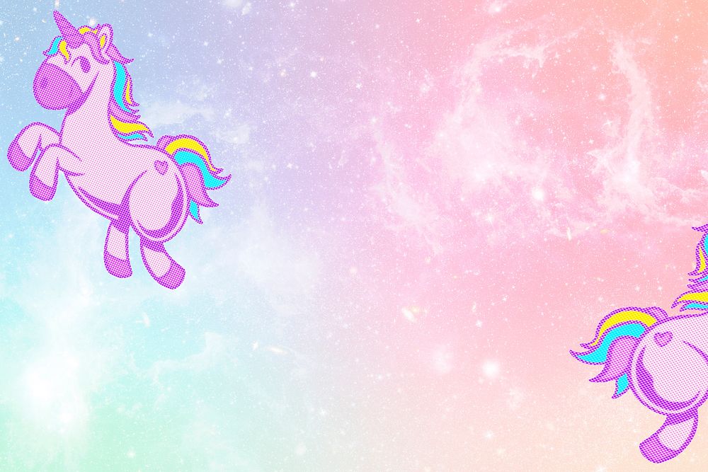 Dreamy unicorn pink and blue colorful pastel background
