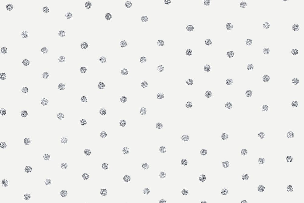 Vector glittery silver polka dot on off white wallpaper