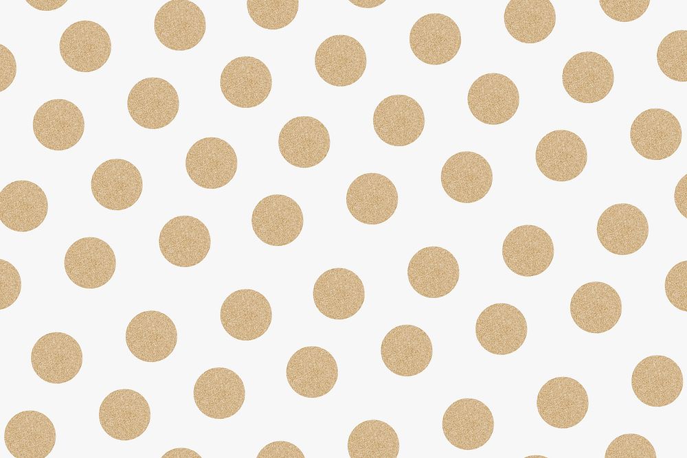 Gold polka dot vector glittery pattern background