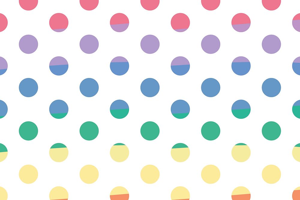 Rainbow polka dot background for kids