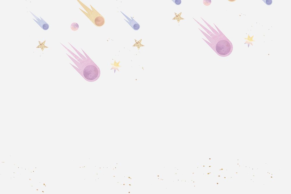 Shimmery pastel vector shooting stars pattern wallpaper