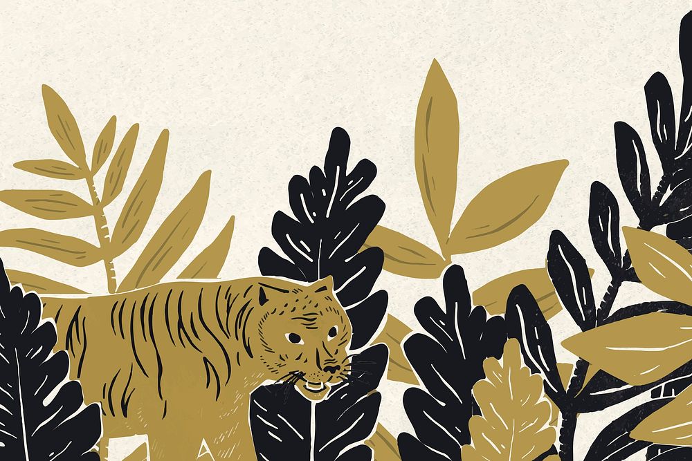 Vintage animals vector jungle background design space