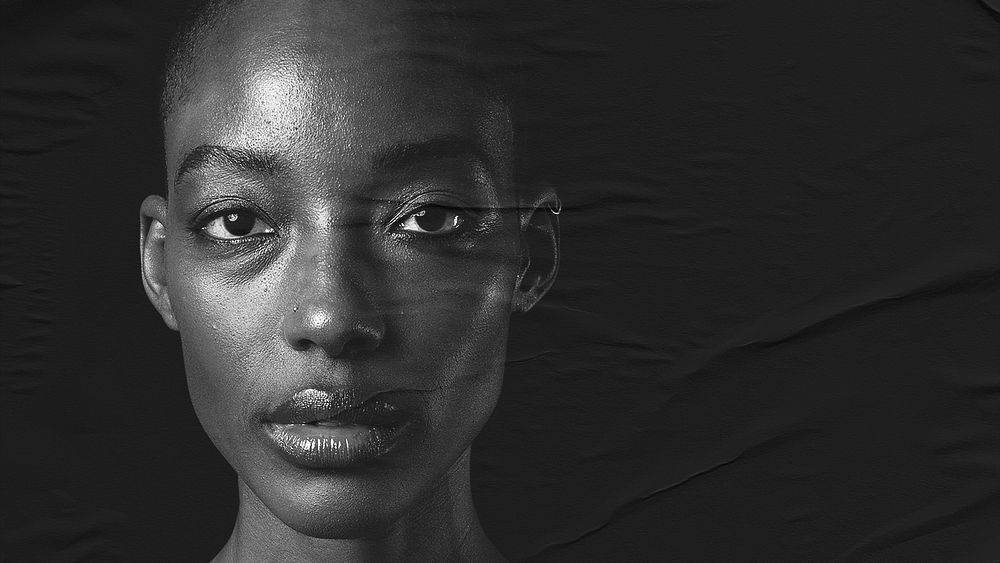 Human rights black model closeup black social campaign wallpaper