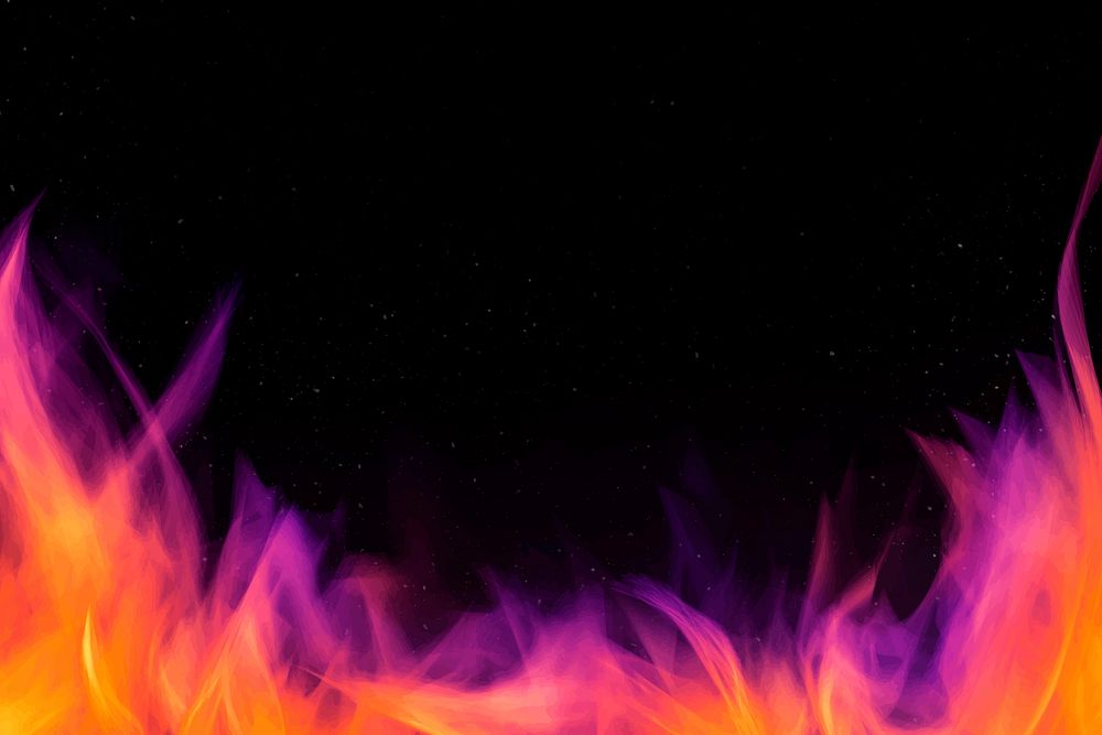 Dramatic fire flame vector border  frame
