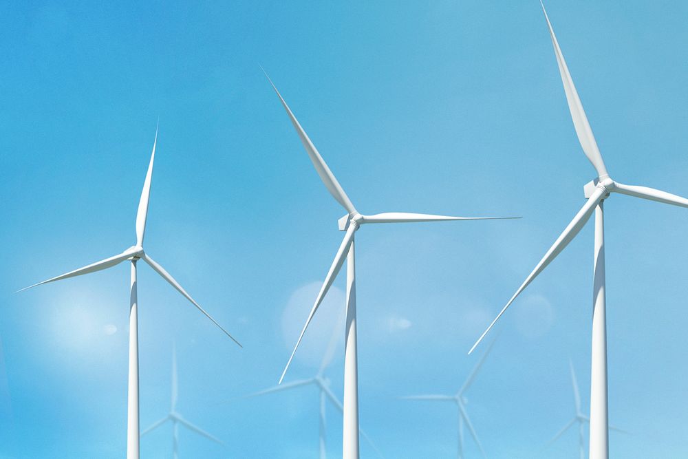 Wind power plant renewable energy background