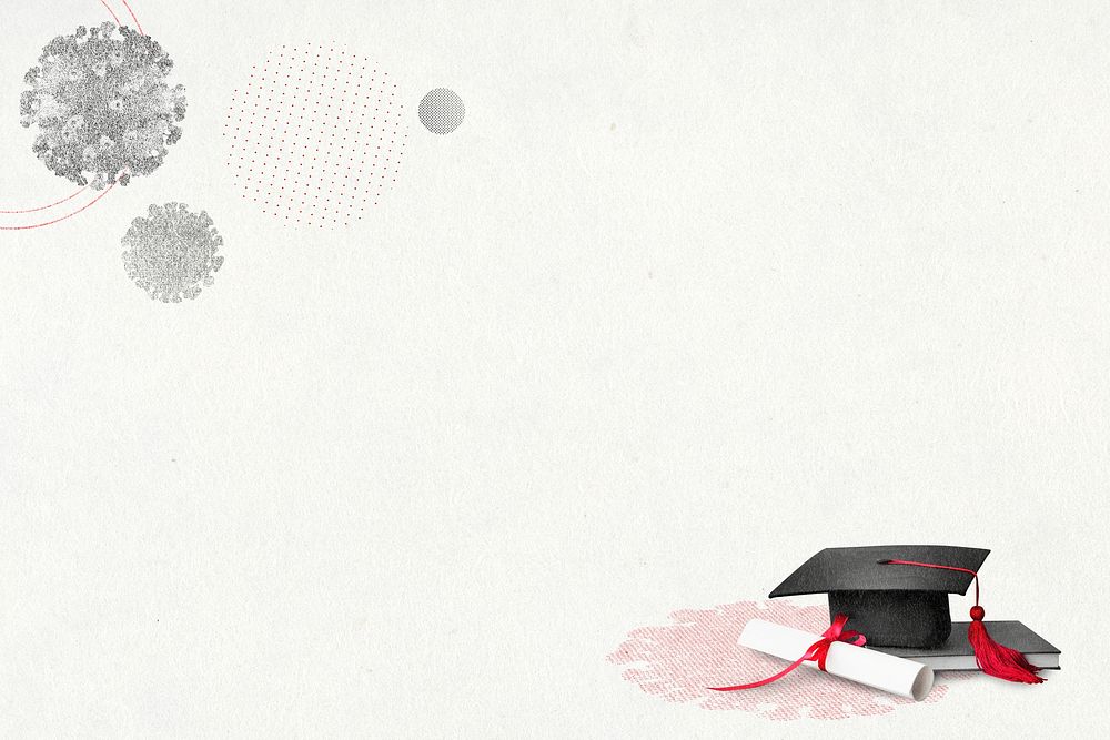 Graduation in covid-19 era background psd with blank space