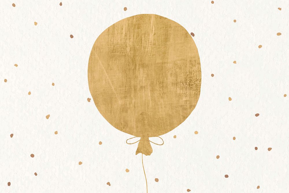 Gold balloon festive background vector
