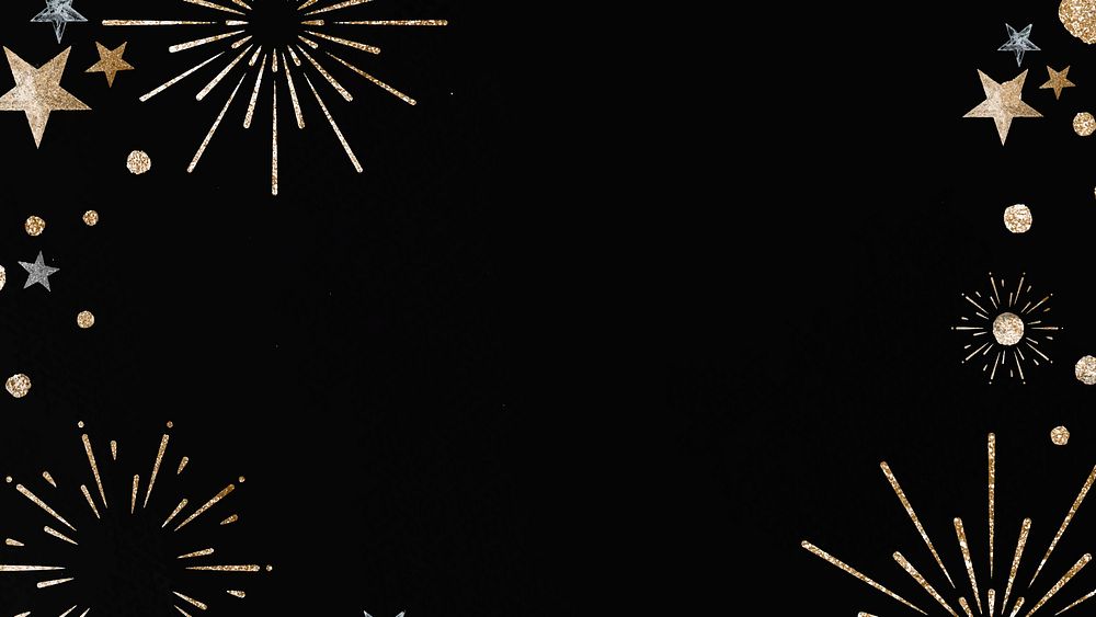 New year firework vector festive frame black background