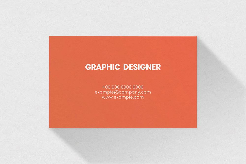Simple business card mockup vector in orange tone