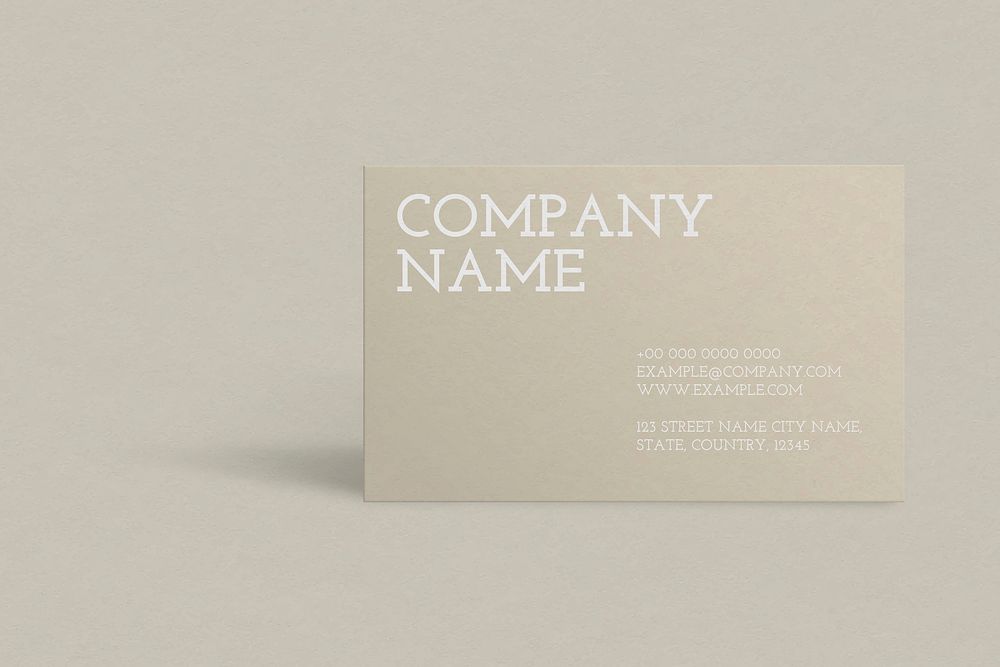 Business card mockup vector in gold tone