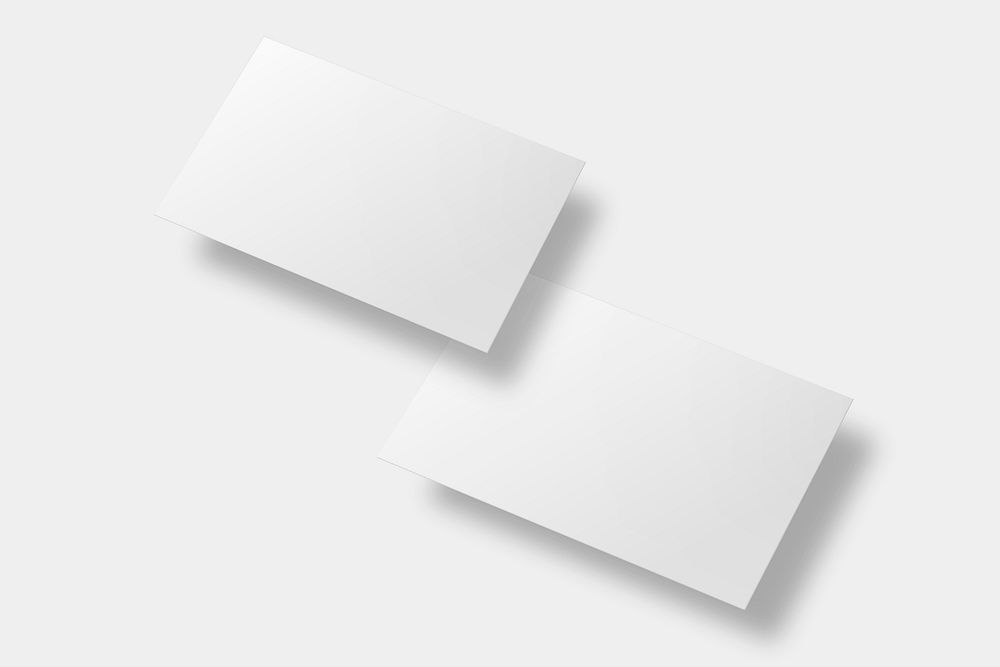 Blank business card mockup vector in white tone with front and rear view