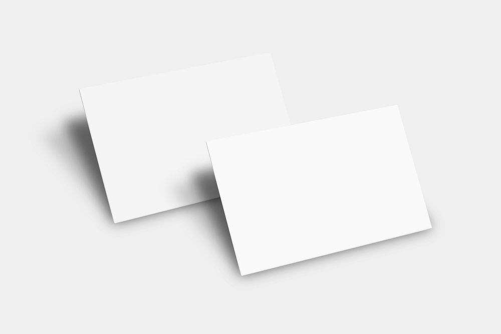 Blank business card mockup vector in white tone with front and rear view
