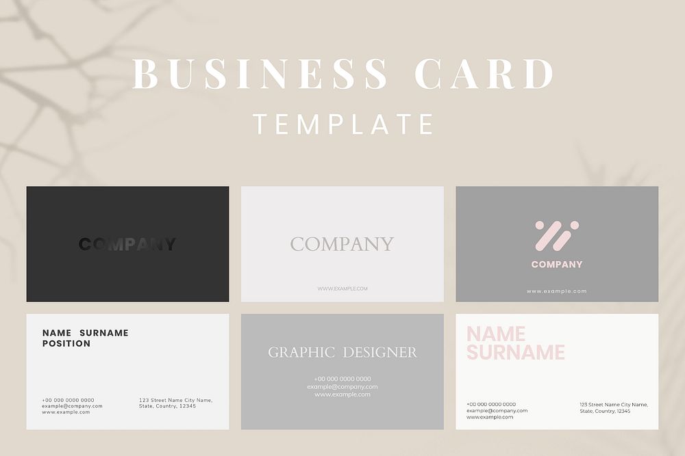 Simple business card template vector set