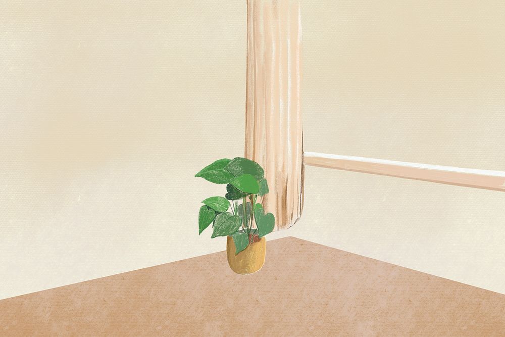 Home interior background color pencil illustration