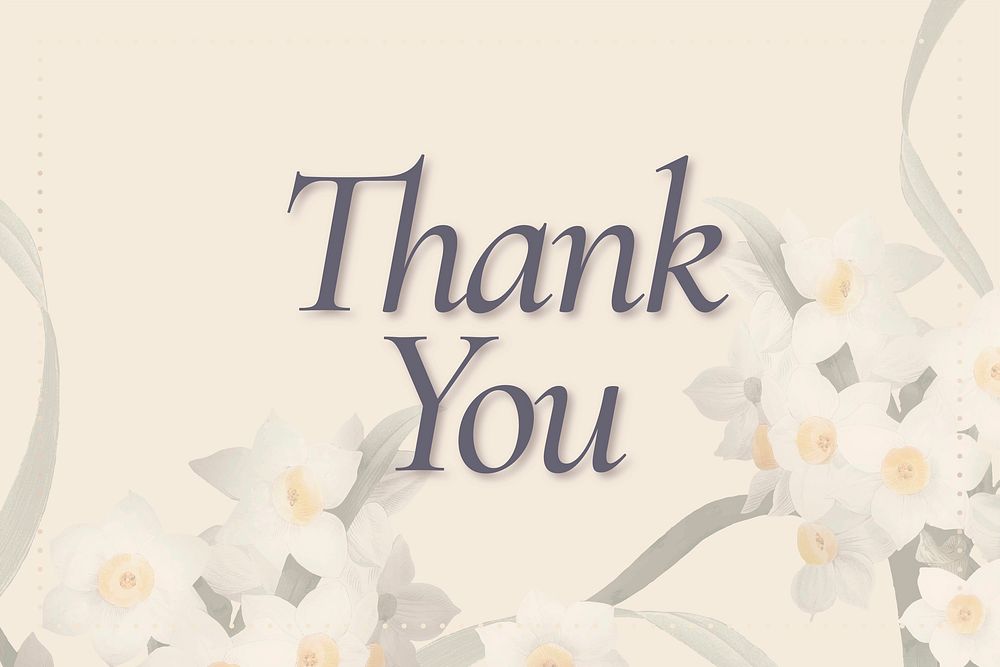 Editable spring template vector with thank you text