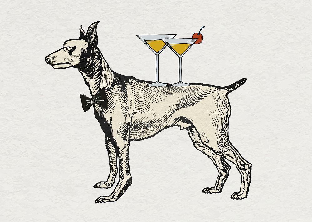 Greyhound dog sticker vector vintage party theme illustration