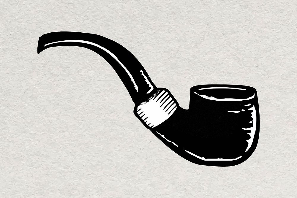 Smoking Pipe vintage graphic vector in black and white