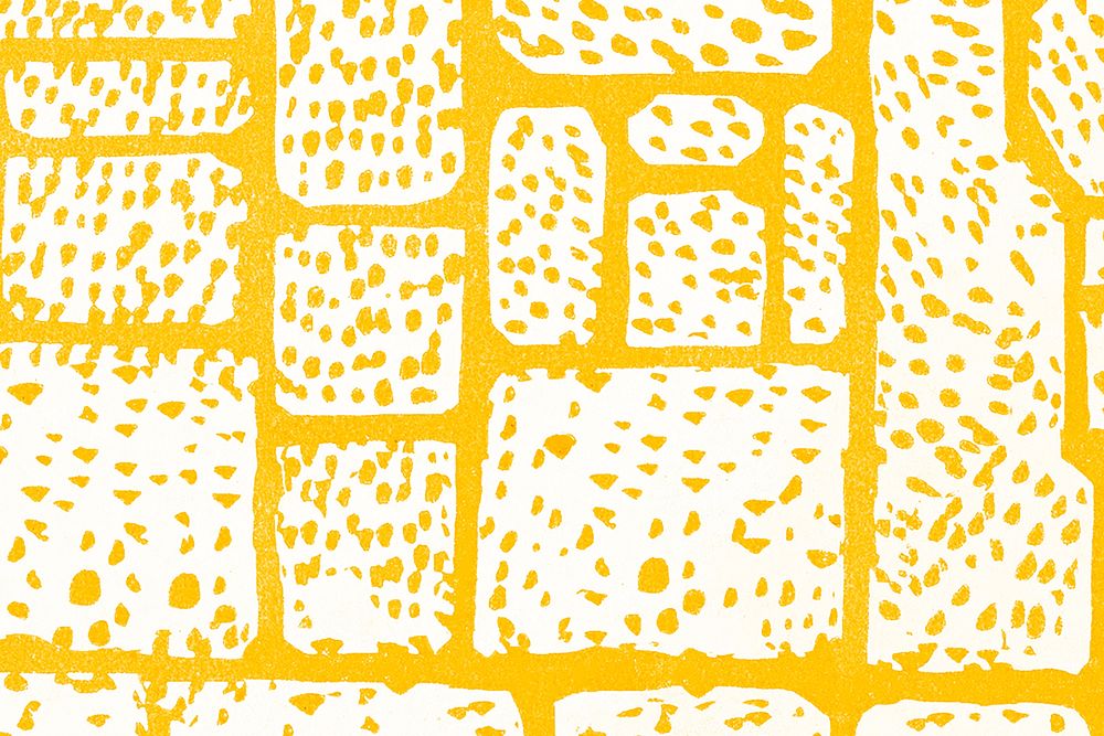 Yellow terrazzo background with brick wall, remixed from artworks by Moriz Jung