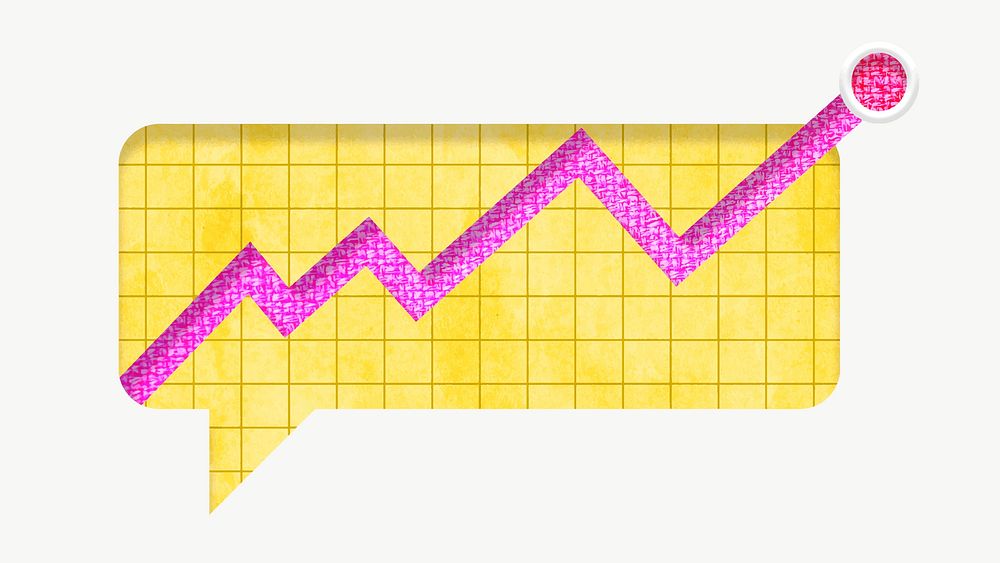Pink line graph vector business growth graphic