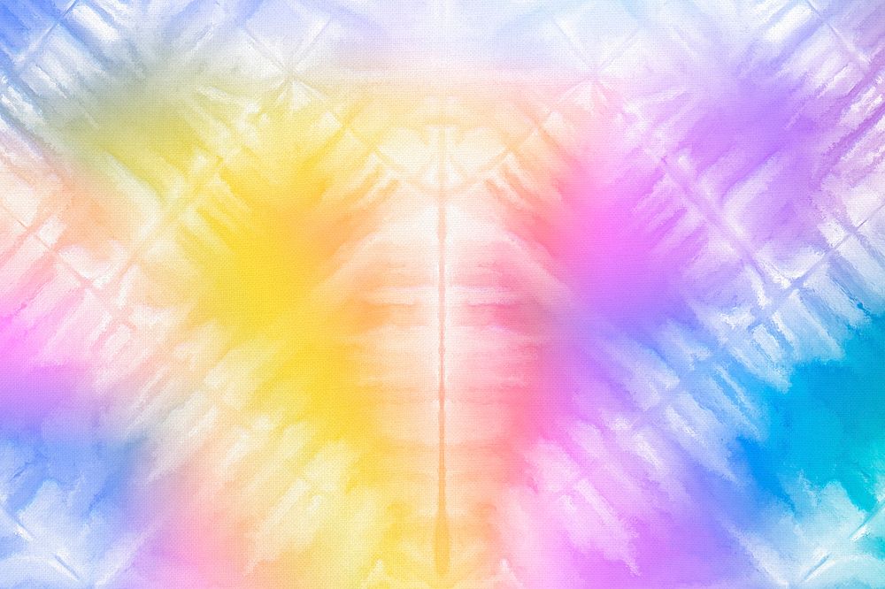 Tie dye background with rainbow watercolor paint