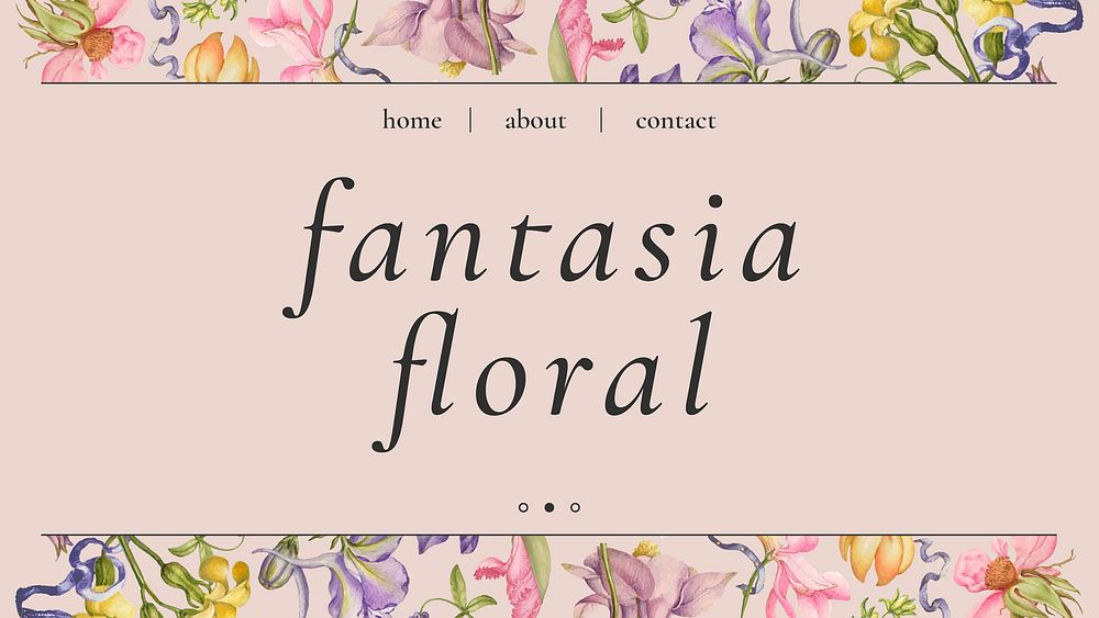 Colorful floral banner template vector in beautiful vintage style