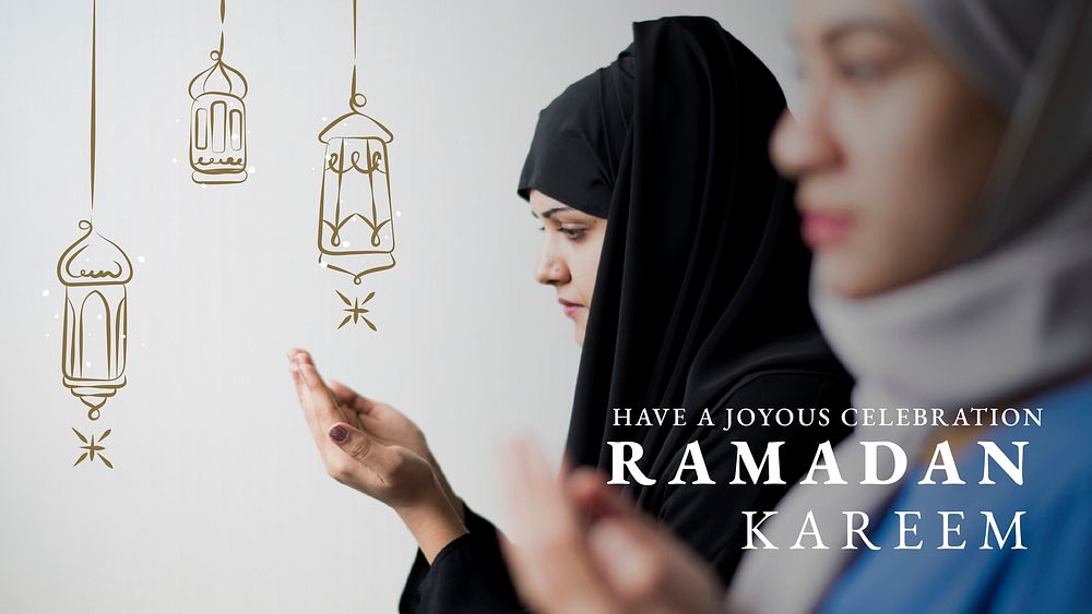 Ramadan Kareem banner template vector with greeting