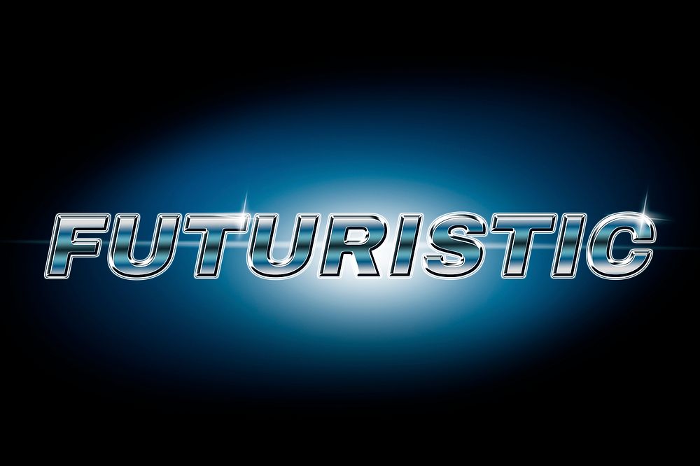 Futuristic typography in lens flare font