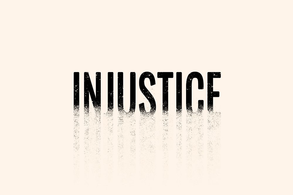 Injustice typography in crumble font