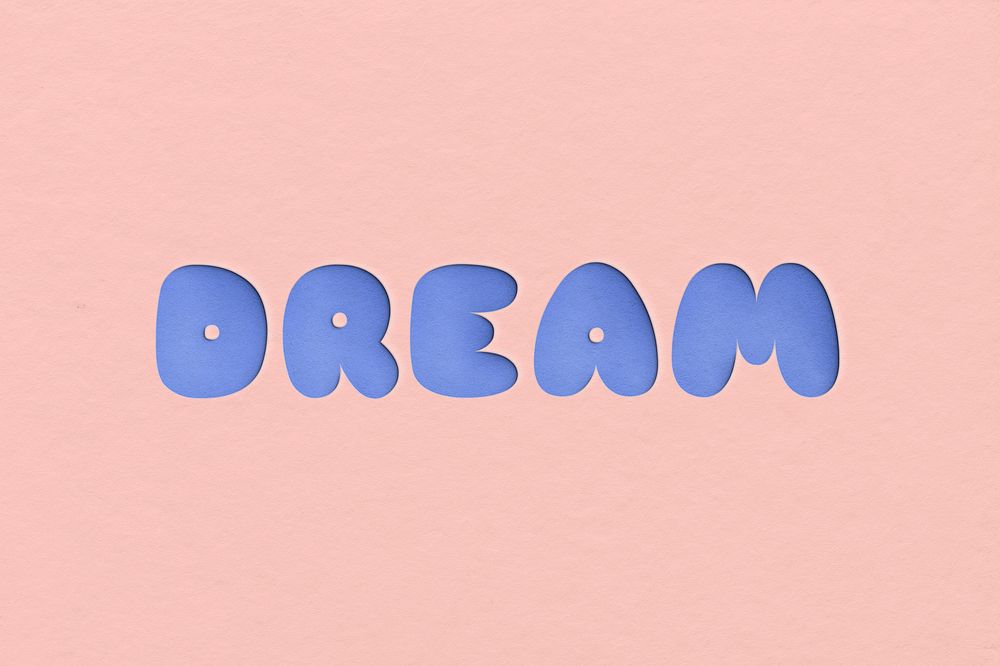 Dream typography in paper cut out font