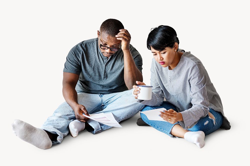 Couple managing the debt image element