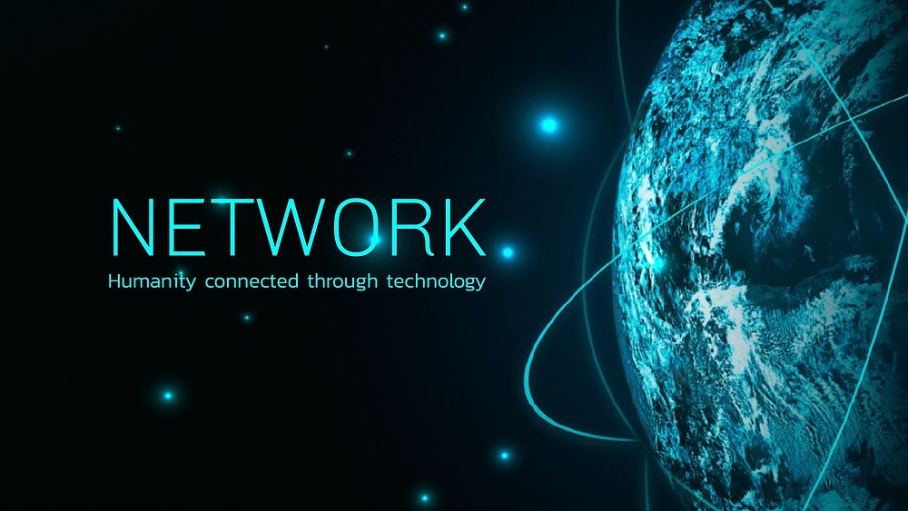 Digital global network template vector connection technology for blog banner