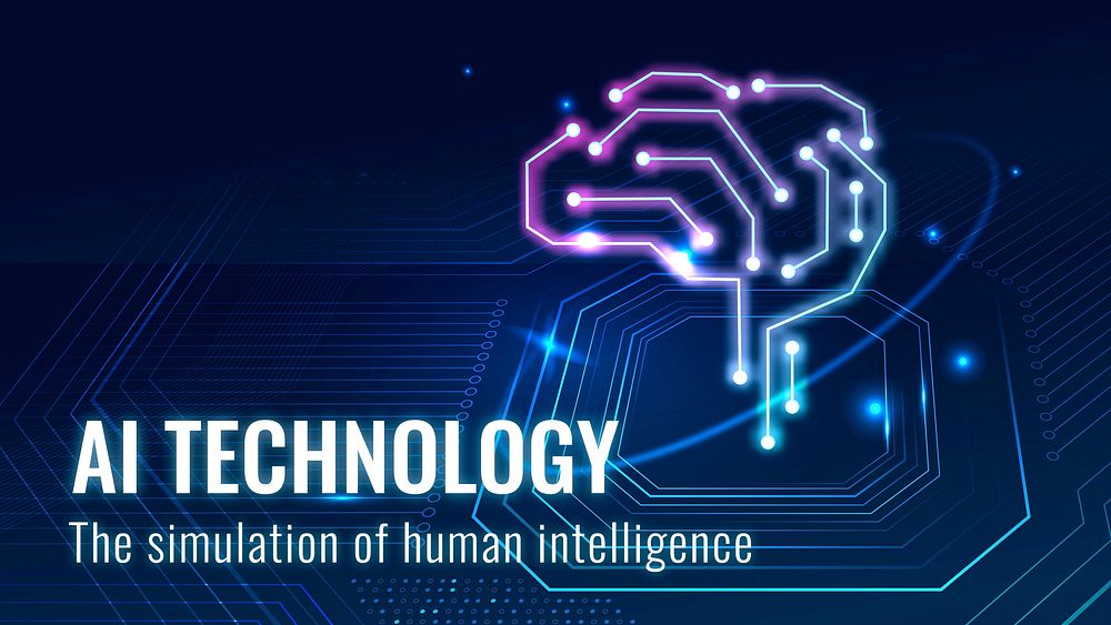Futuristic AI technology template vector disruptive technology blog banner