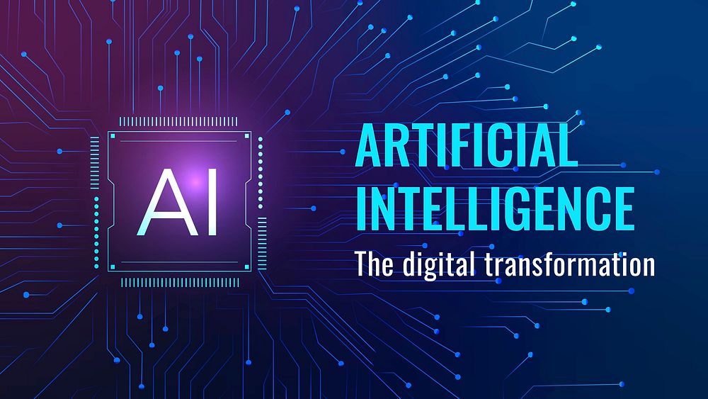 Futuristic AI technology template vector disruptive technology blog banner