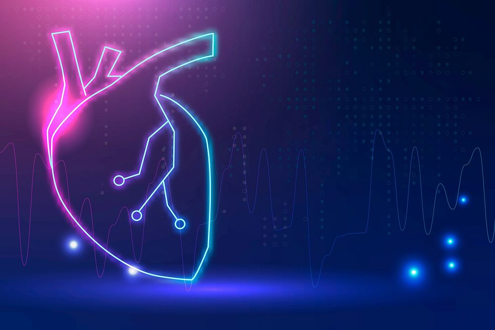 Heart banner vector for cardiac technology