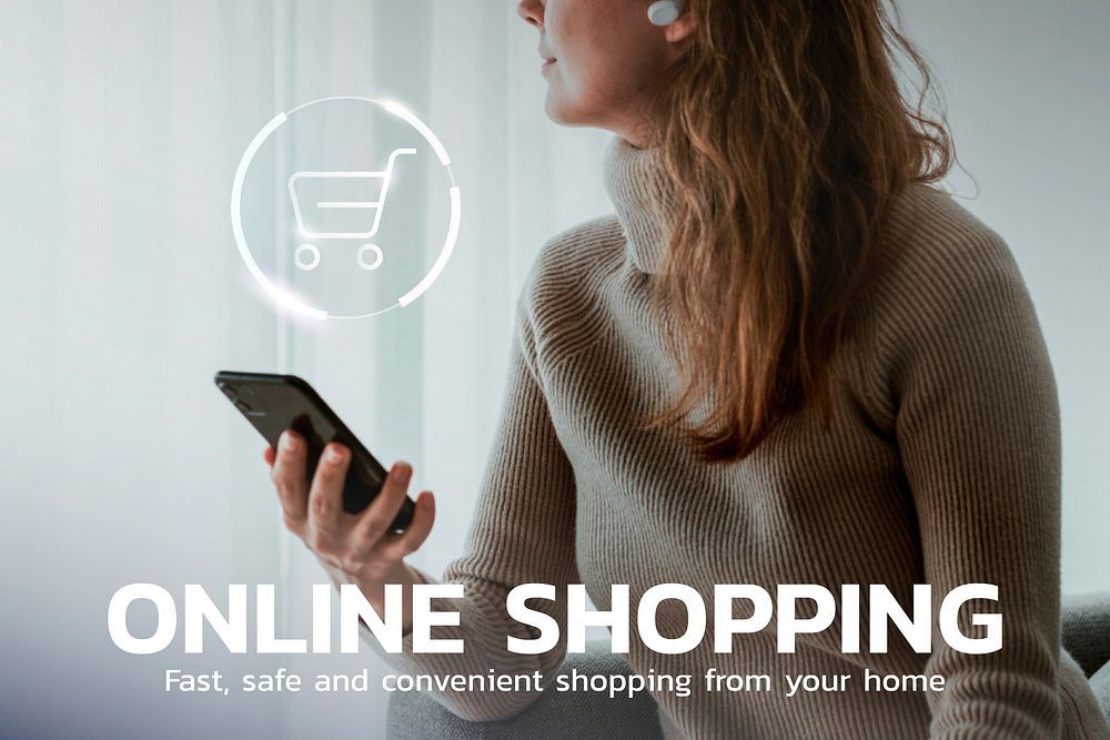 Online shopping digital template vector lifestyle blog banner