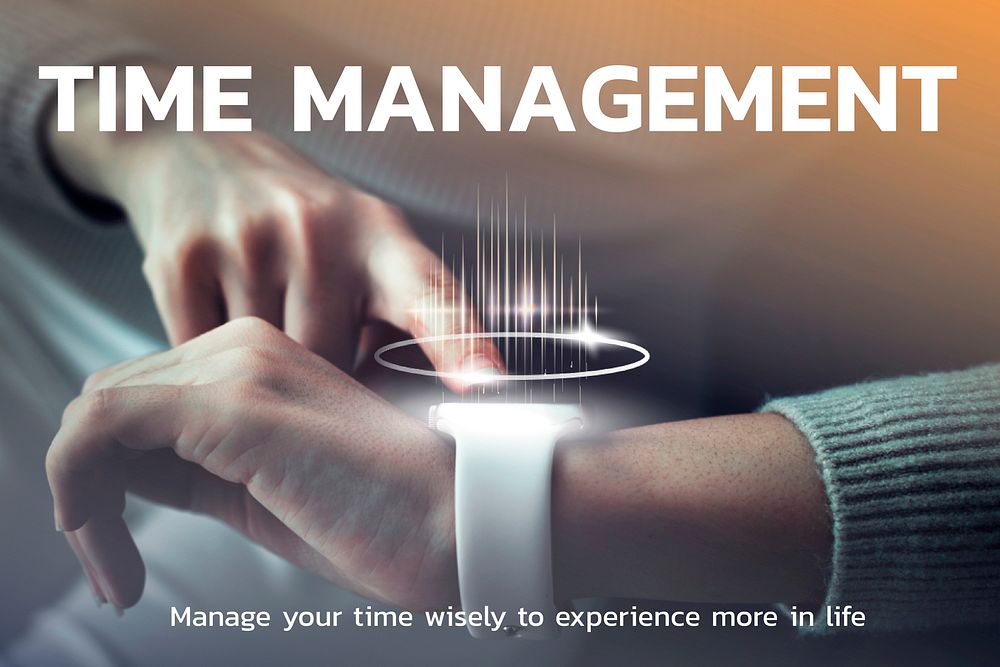 Time management technology template vector digital device blog banner