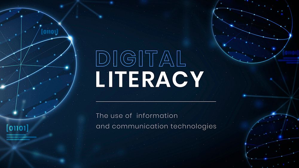 Digital literacy education template vector technology ad banner