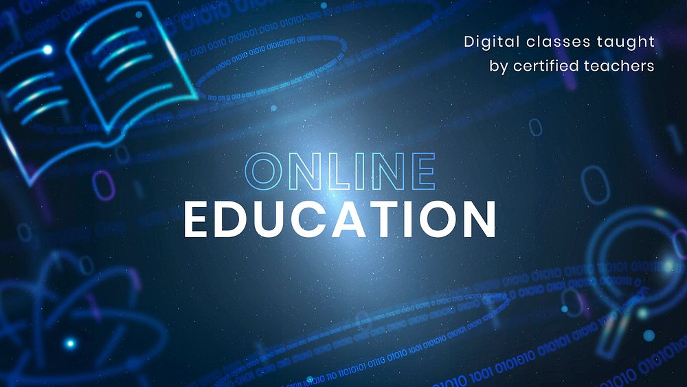 Online education technology template vector ad banner