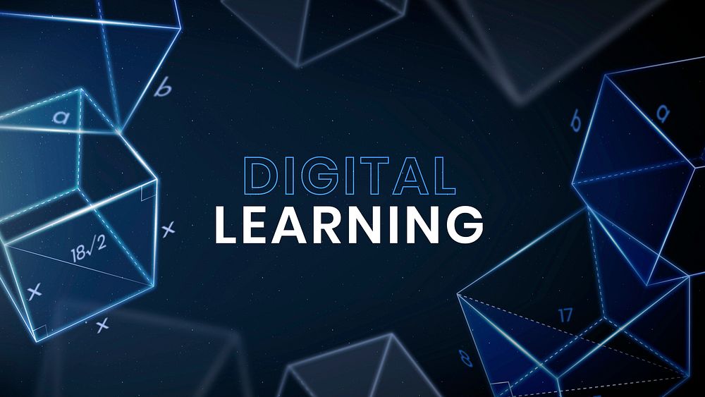 Digital learning education template vector technology ad banner