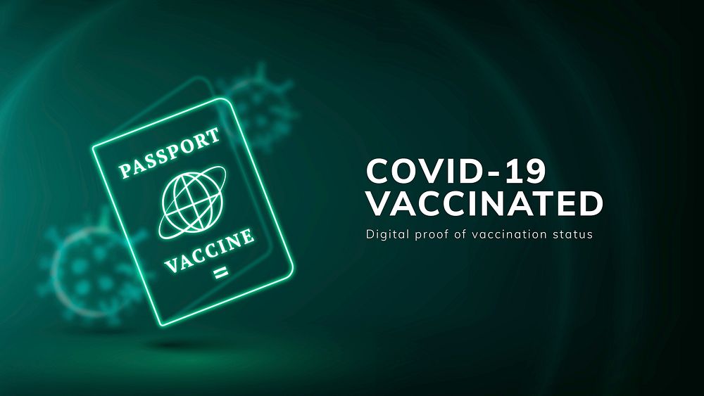 Covid-19 vaccine passport template vector smart technology presentation